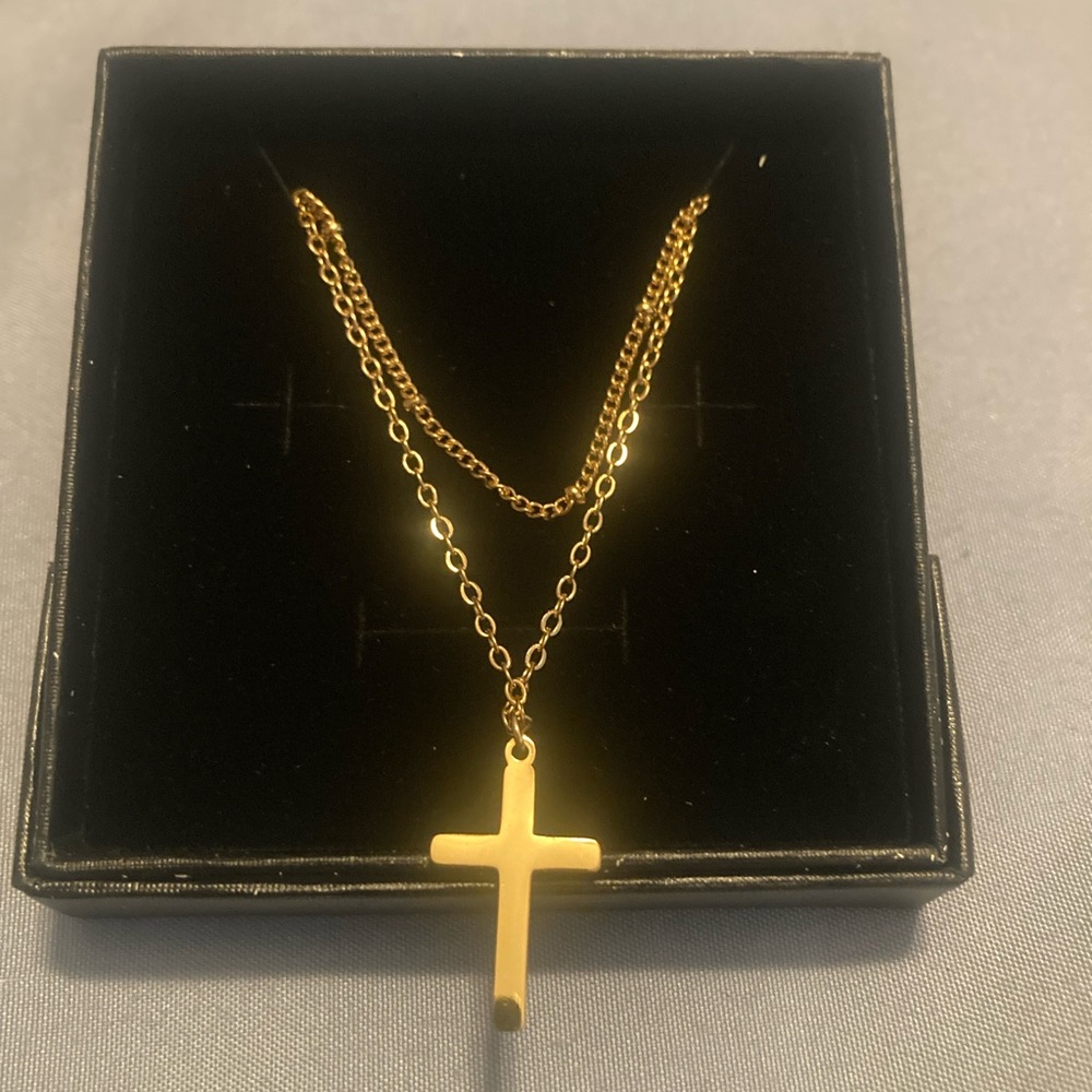 Gold Cross Pendant Necklace